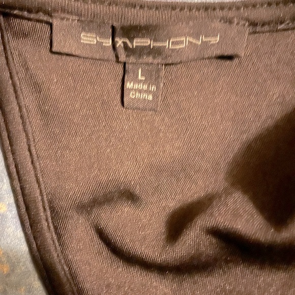 Symphony Dresses & Skirts - Symphony large black backless spandex nylon flared long sleeves back slit